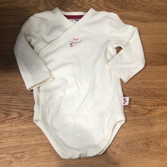 Side snap long sleeve first Christmas onesie - Picture 1 of 5